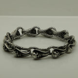 Snake & Skull Design Stainless Steel Chain Bracelet Men's Jewelry