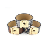 Snakeskin Grain Wide Bracelet Exaggeration Club Joker Metal Bracelet