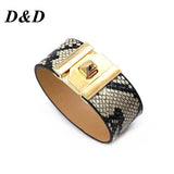 Snakeskin Grain Wide Bracelet Exaggeration Club Joker Metal Bracelet