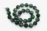 Green Jade Round 14mm Necklace 17-inch Nature Woman Beads