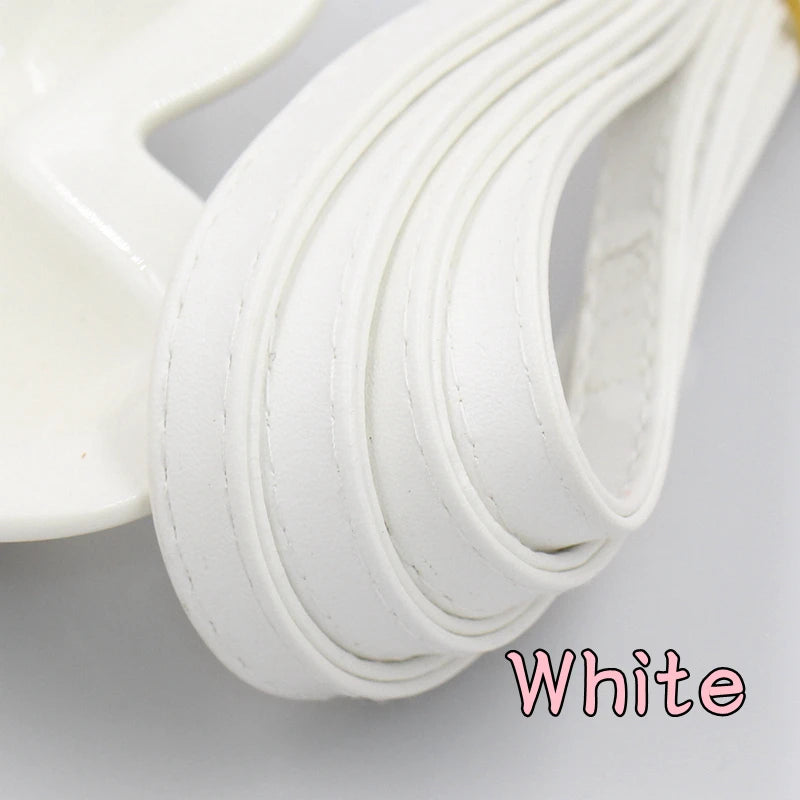 10mm*2.2mm Double Layer Sewn PU Leather Cord DIY Jewelry Bag's Shoulder Strap