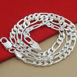 925 Silver Men's Cuban Chain Necklace 12MM 18-30 inch Wedding Jewelry