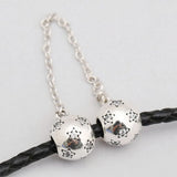925 Silver Star Safety Chain Charm Beads Fit Bracelet S925 Fine Jewelry