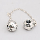 925 Silver Star Safety Chain Charm Beads Fit Bracelet S925 Fine Jewelry