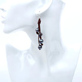 925 Silver Hook Leather Peacock Pearl Earrings