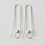 Large Sterling Silver Earring Hook Ear Wire with 3.8mm Stopper Bead