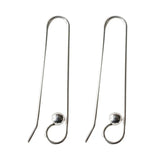 Large Sterling Silver Earring Hook Ear Wire with 3.8mm Stopper Bead