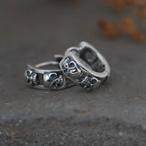 S925 Pure Silver Retro Craft Silver Female Earrings Skull Thai Silver