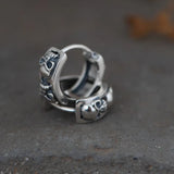 S925 Pure Silver Retro Craft Silver Female Earrings Skull Thai Silver