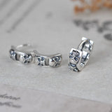 S925 Pure Silver Retro Craft Silver Female Earrings Skull Thai Silver