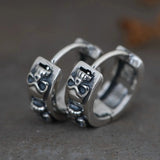 S925 Pure Silver Retro Craft Silver Female Earrings Skull Thai Silver