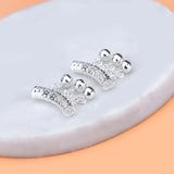 925 Silver Bell Tassel Hollow Elbow Tube DIY Bracelet Accessories