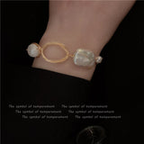 Freshwater Pearl Brass Textured Bracelet