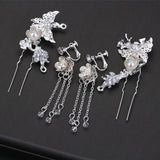 Chinese Hair Accessories Set Tassel Headpiece for Women Wedding Hair Jewelry