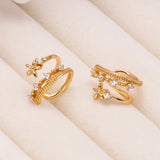 S925 Silver Lilac Flowers 14K Ear Clamp Earrings