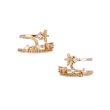 S925 Silver Lilac Flowers 14K Ear Clamp Earrings