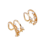 S925 Silver Lilac Flowers 14K Ear Clamp Earrings