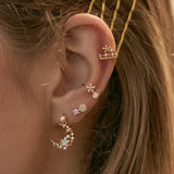 S925 Silver Lilac Flowers 14K Ear Clamp Earrings