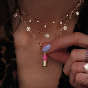 925 Silver Daisy Flower Charm Link Chain Choker Necklace