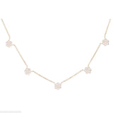 925 Silver Daisy Flower Charm Link Chain Choker Necklace