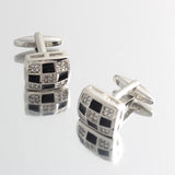 Zircon Crystal Silver Plated Cufflinks