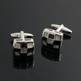 Zircon Crystal Silver Plated Cufflinks