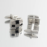 Zircon Crystal Silver Plated Cufflinks