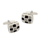 Zircon Crystal Silver Plated Cufflinks