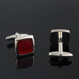 Red Square Silver Plated Cufflinks