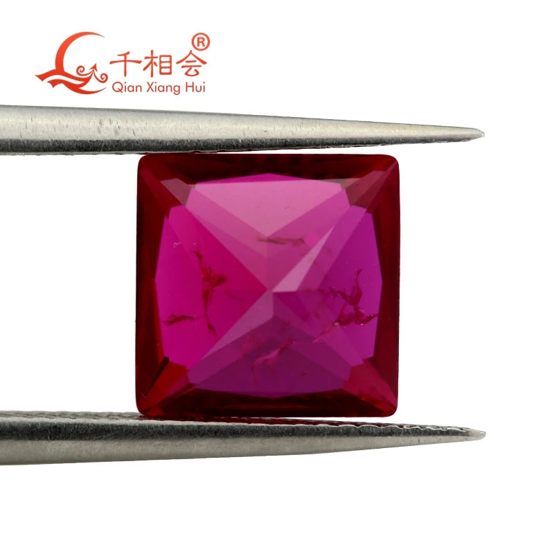 Artificial Ruby Red Princess Cut Loose Gem Stone