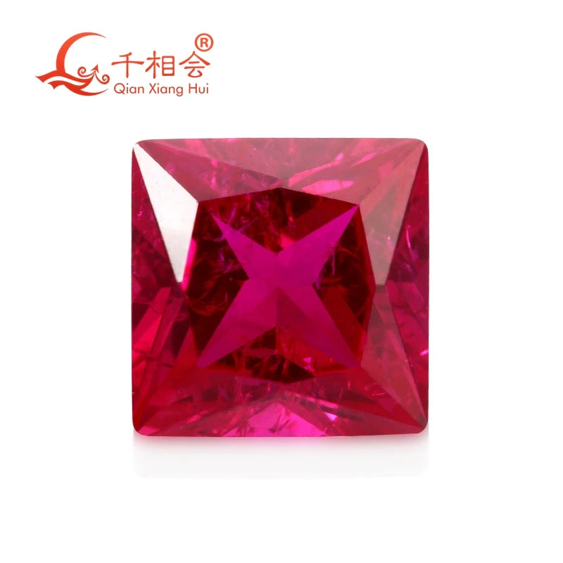 Artificial Ruby Red Princess Cut Loose Gem Stone