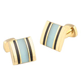 Square Sky Shell Enamel Silver Plated Cufflink