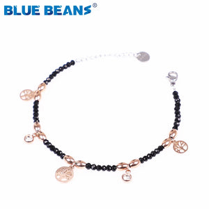 Tree of Life Charm Crystal Bracelet - Stainless Steel Beading Bracelet