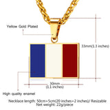 Stainless Steel French Flag Necklace Women Men Jewelry