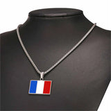 Stainless Steel French Flag Necklace Women Men Jewelry