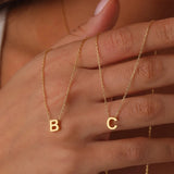 Stainless Steel Initial Necklace Cut Letters Name Choker Pendant