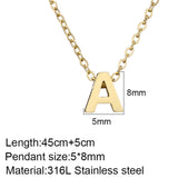 Stainless Steel Initial Necklace Cut Letters Name Choker Pendant
