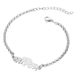 Stainless Steel Mother Daughter Elephant Bracelet