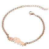 Stainless Steel Mother Daughter Elephant Bracelet