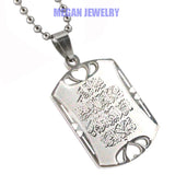 Muslim Allah Quran Verse Pendant Necklace Stainless Steel Islam Gift