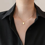 Stainless Steel Letter Pendant Necklace Choker Collar
