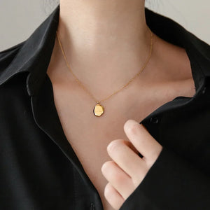 Stainless Steel Letter Pendant Necklace Choker Collar