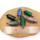 Stainless Steel Pendant Crystal Quartz Perfume Bottle Charm