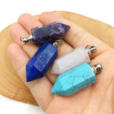 Stainless Steel Pendant Crystal Quartz Perfume Bottle Charm