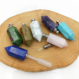 Stainless Steel Pendant Crystal Quartz Perfume Bottle Charm