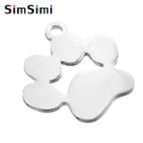 10pcs Stainless Steel Big Dog Paw Charms DIY Blank Pet Tags Pendant