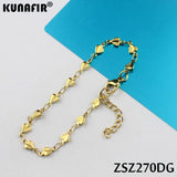Stainless Steel Heart Shape Bracelet Uouya Chains Golden Brace Lace