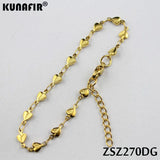 Stainless Steel Heart Shape Bracelet Uouya Chains Golden Brace Lace