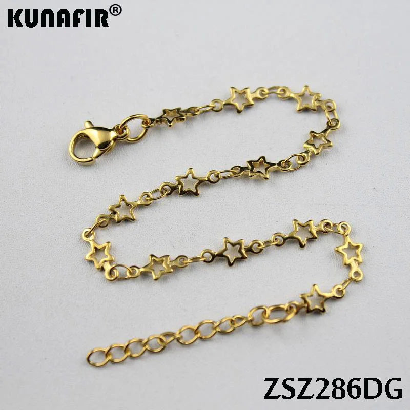 Stainless Steel Star Shape Bracelet Uouya Chains Golden Brace Lace Women Jewelry