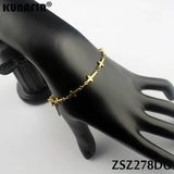 Stainless Steel Bracelet 5mm Cross Shape Chain Golden Bracelet Women Jewelry